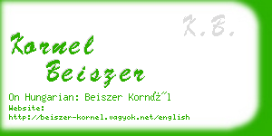 kornel beiszer business card